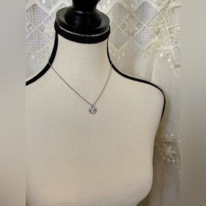 Dainty Hammered COIN Necklace | SILVER Stainless Steel Mini Pendant‎